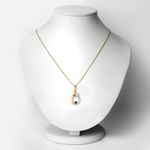 Pendentif en saphir bleu véritable de 0,19 carat en argent sterling