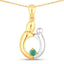 0.17 Carat Genuine Emerald .925 Sterling Silver Pendant