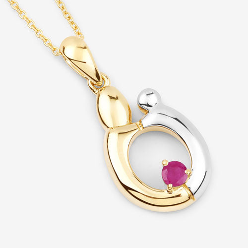 Colgante de Rubí Genuino de 0.20 Quilates en Plata Esterlina .925