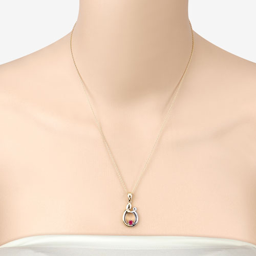 Colgante de Rubí Genuino de 0.20 Quilates en Plata Esterlina .925