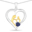 0.50 Carat Genuine Blue Sapphire Pendant in Sterling Silver