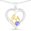Colgante de Tanzanita Genuina de 0.45 Quilates en Plata Esterlina