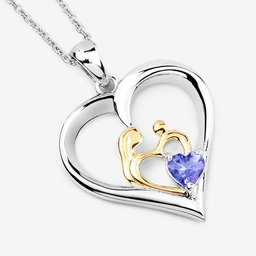 Colgante de Tanzanita Genuina de 0.45 Quilates en Plata Esterlina
