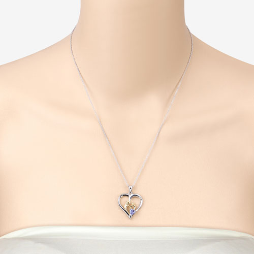 Colgante de Tanzanita Genuina de 0.45 Quilates en Plata Esterlina
