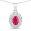 0.95 Carat Ruby and Diamond 10K White Gold Pendant