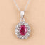 0.95 Carat Ruby and Diamond 10K White Gold Pendant