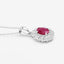 0.95 Carat Ruby and Diamond 10K White Gold Pendant