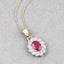 Pendentif en or jaune 10K avec rubis véritable de 0,95 carat et diamants blancs