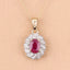 Pendentif en or jaune 10K avec rubis véritable de 0,95 carat et diamants blancs