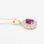 Pendentif en or jaune 10K avec rubis véritable de 0,95 carat et diamants blancs
