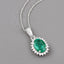 1.36 Carat Genuine Zambian Emerald & Diamond 10K White Gold Pendant