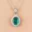 1.36 Carat Genuine Zambian Emerald & Diamond 10K White Gold Pendant