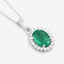 1.36 Carat Genuine Zambian Emerald & Diamond 10K White Gold Pendant