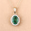 Pendentif en Émeraude Zambienne et Diamant de 1,36 Carat en Or 10K