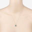 Pendentif en Émeraude Zambienne et Diamant de 1,36 Carat en Or 10K