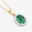Pendentif en Émeraude Zambienne et Diamant de 1,36 Carat en Or 10K