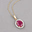 2.51 Carat Genuine Ruby and White Diamond Pendant in 10K Yellow Gold