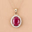 2.51 Carat Genuine Ruby and White Diamond Pendant in 10K Yellow Gold