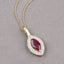 Pendentif en or jaune 10K avec rubis et diamants de 1,52 carat