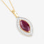 Pendentif en or jaune 10K avec rubis et diamants de 1,52 carat