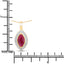 Pendentif en or jaune 10K avec rubis et diamants de 1,52 carat