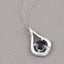 1.24 Carat Blue Sapphire and Diamond 10K White Gold Pendant