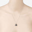 1.24 Carat Blue Sapphire and Diamond 10K White Gold Pendant