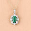 Pendentif en émeraude zambienne véritable de 0,79 carat et diamants blancs en or jaune 10K