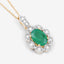 Pendentif en émeraude zambienne véritable de 0,79 carat et diamants blancs en or jaune 10K