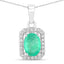 Colgante de Esmeralda Zambiana y Diamante de 0.83 Quilates en Oro Blanco de 10K