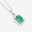 Colgante de Esmeralda Zambiana y Diamante de 0.83 Quilates en Oro Blanco de 10K