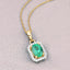 Pendentif en or jaune 10K avec émeraude zambienne et diamant de 0,83 carat