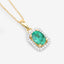Pendentif en or jaune 10K avec émeraude zambienne et diamant de 0,83 carat