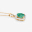 Pendentif en or jaune 10K avec émeraude zambienne et diamant de 0,83 carat