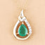 Pendentif en émeraude zambienne véritable de 1,18 carat et diamants blancs en or 10K