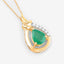 Pendentif en émeraude zambienne véritable de 1,18 carat et diamants blancs en or 10K