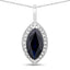 Pendentif en saphir bleu véritable de 2,29 carats et diamants blancs en or blanc 10K