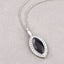 Pendentif en saphir bleu véritable de 2,29 carats et diamants blancs en or blanc 10K