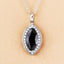 Pendentif en saphir bleu véritable de 2,29 carats et diamants blancs en or blanc 10K