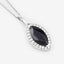 Pendentif en saphir bleu véritable de 2,29 carats et diamants blancs en or blanc 10K