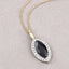2.29 Carat Genuine Blue Sapphire and White Diamond Pendant
