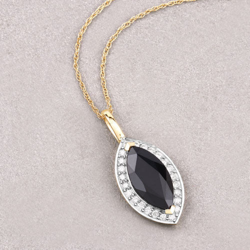 2.29 Carat Genuine Blue Sapphire and White Diamond Pendant