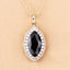 2.29 Carat Genuine Blue Sapphire and White Diamond Pendant