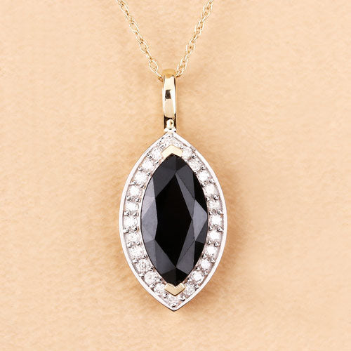 2.29 Carat Genuine Blue Sapphire and White Diamond Pendant