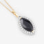 2.29 Carat Genuine Blue Sapphire and White Diamond Pendant