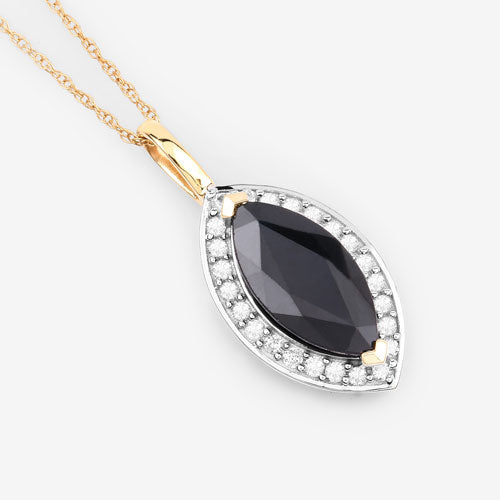 2.29 Carat Genuine Blue Sapphire and White Diamond Pendant