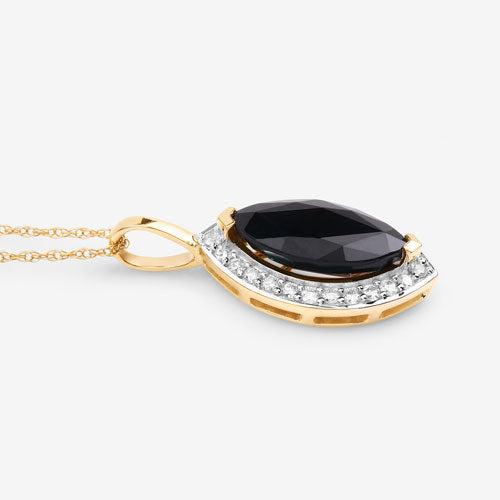 2.29 Carat Genuine Blue Sapphire and White Diamond Pendant