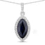 Pendentif en or blanc 10K avec saphir bleu de 2,27 carats et diamants