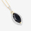 2.27 Carat Blue Sapphire & Diamond 10K Yellow Gold Pendant