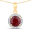 Colgante de Rubí y Diamante Blanco de 1.49 Quilates en Oro Amarillo de 14K